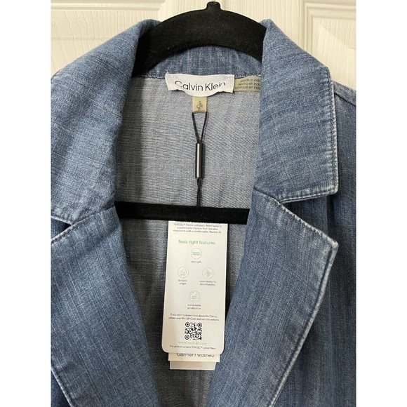 NWT Calvin Klein Essential Light Weight Cinched Tencel Denim Jacket - Small - Picture 6 of 6